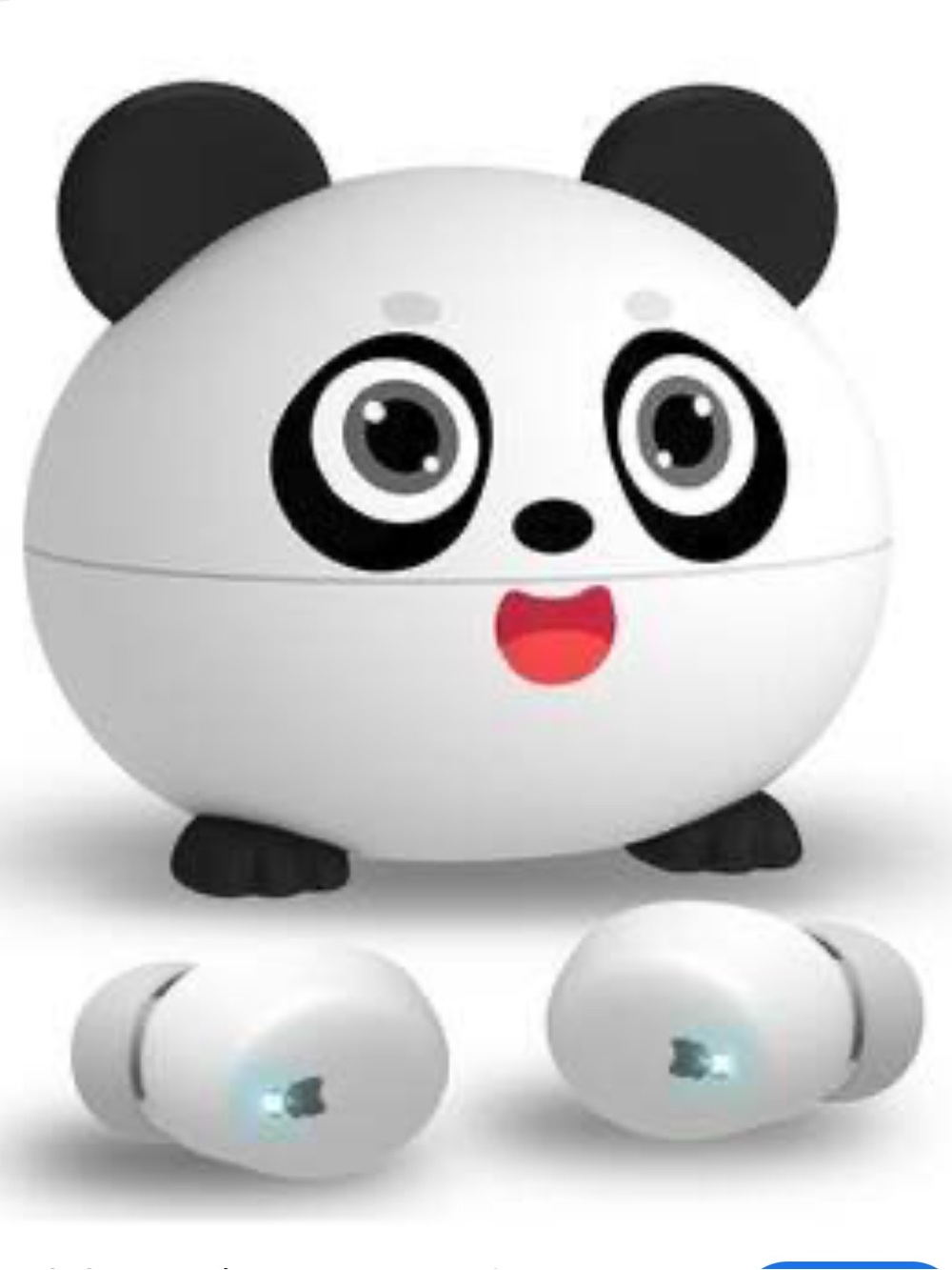 Cute Panda Bluetooth Earbuds for Kids - White